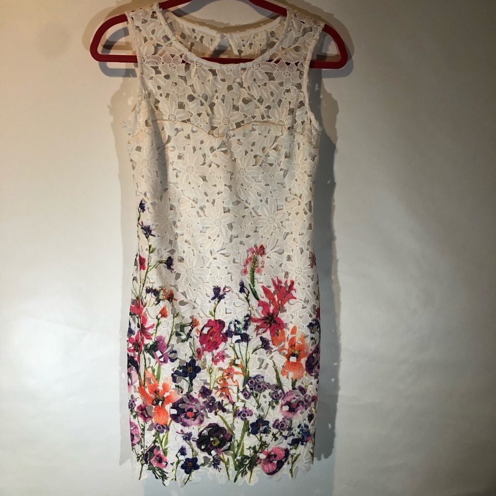 As U Wish Sz 3 crochet dress with floral print
